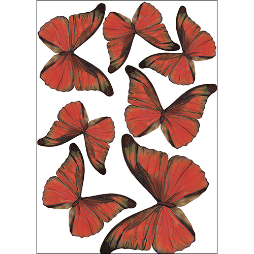 Stickers muraux 3D Papillons rouges