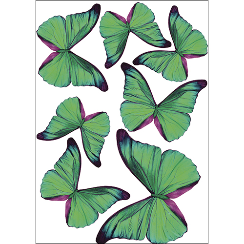 Sticker adhésif avec des papillons verts décoration en 3D