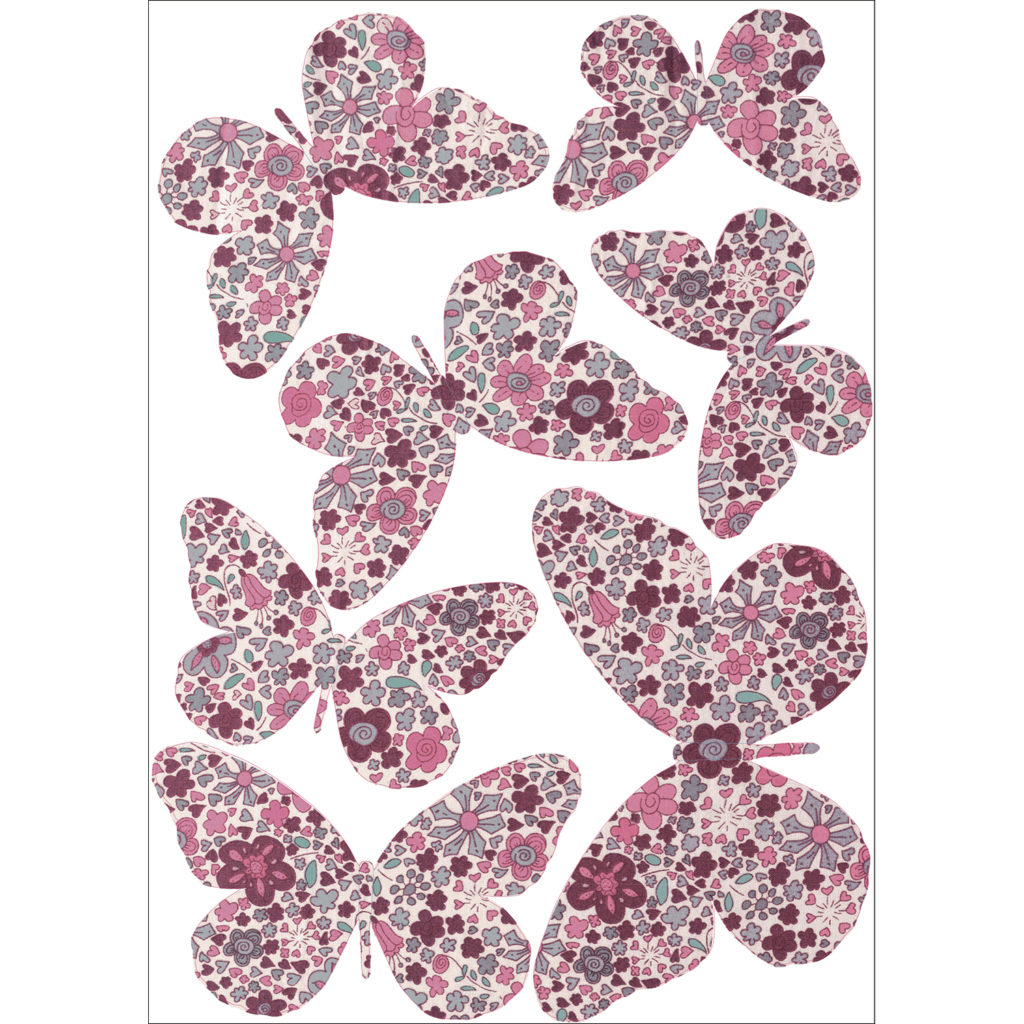 48pcs 4 modèles 3d papillon décoration murale autocollants or rose