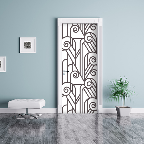 Sticker pour portes - Vitrail blanc