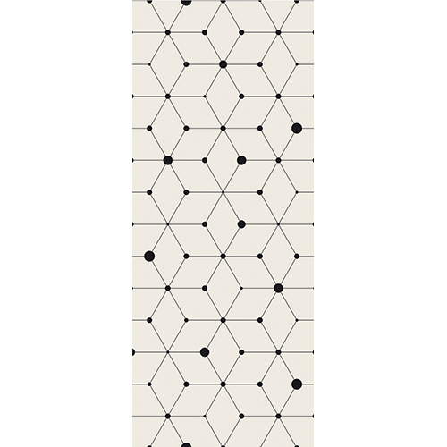 Sticker géométrique moderne noir et crème pour portes Sticker autocollant géométrique pour portes modèle formes géométriques et points
