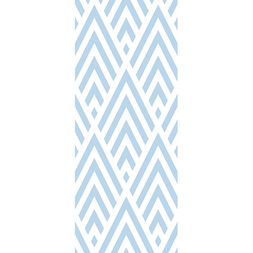 Sticker losange chevrons bleu clair pour porte décorative