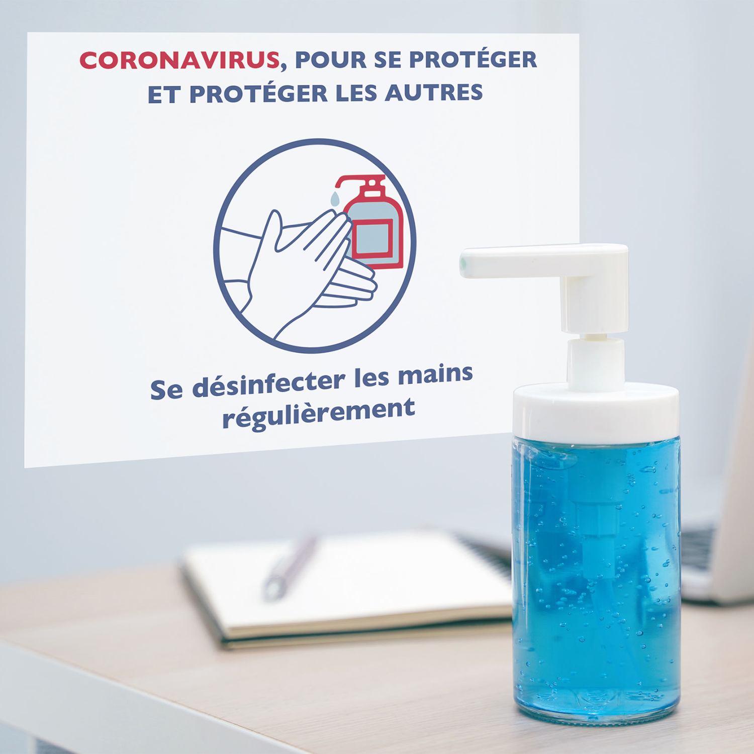 se désinfecter les mains contre le coronavirus