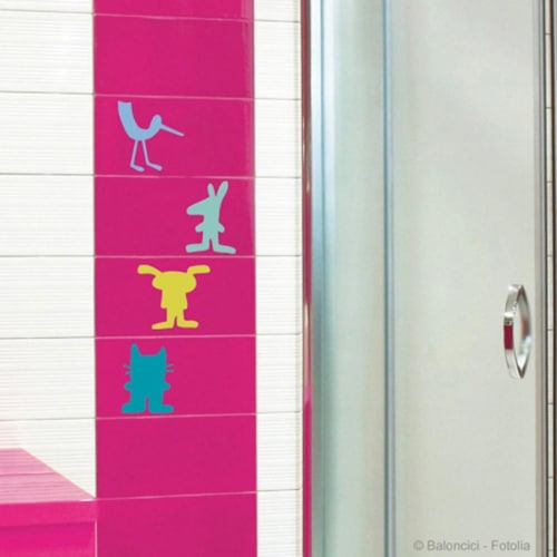 Osez le sticker Animaux pour carrelage ! mis en ambiance, 4ème proposition Stickers muraux Animaux pour carrelage
