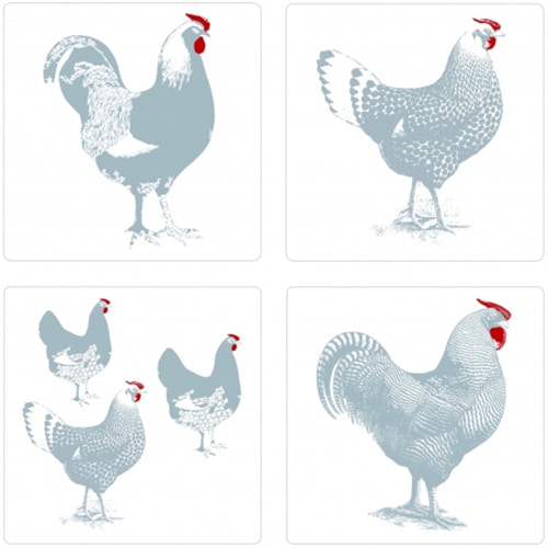 Sticker carrelage Poules et Coqs ! Autocollant carrelage Poules et Coqs à coller au mur
