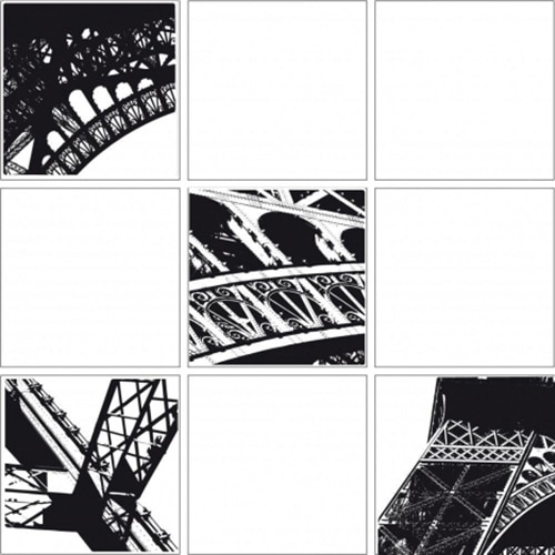Sticker Carrelage pour cuisine ou salle de bain : bienvenu à Paris Sticker Carrelage Tour Eiffel blanc et noir pour cuisine ou salle de bain