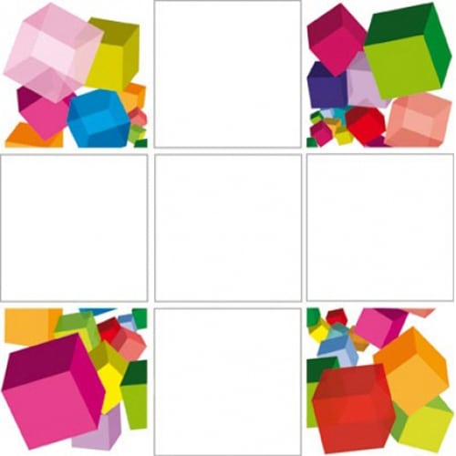 Stickers adhésifs de plusieurs couleurs cubes 3D