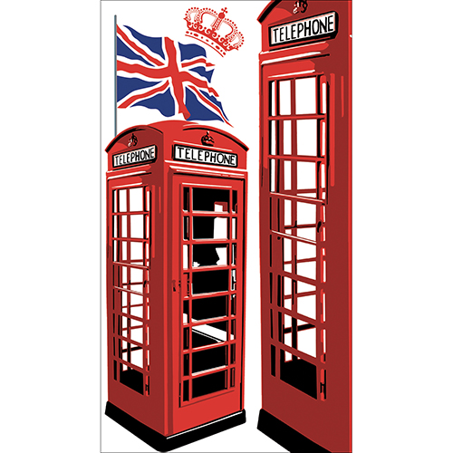 Sticker adhésif décoratif Modèle Cabine Londres pour grand frigo Américain