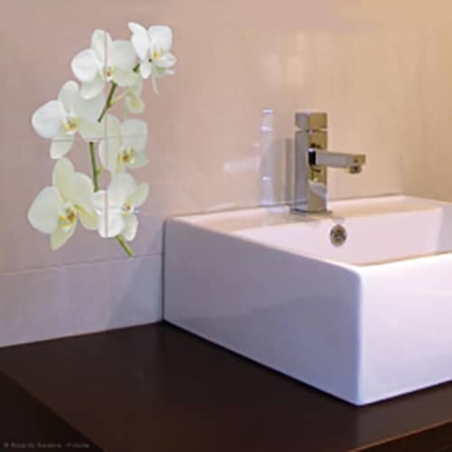 Sticker autocollants Orchidées au-dessus d'un lavabo