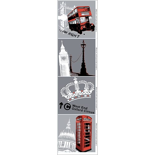 Lot de 4 stickers Londres