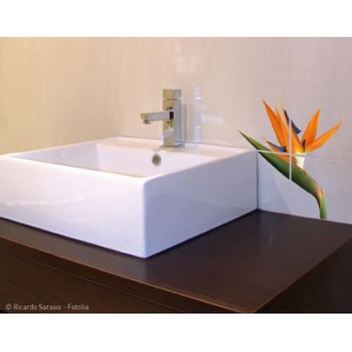 Sticker Fleur exotique pour carrelage dans une salle de bain