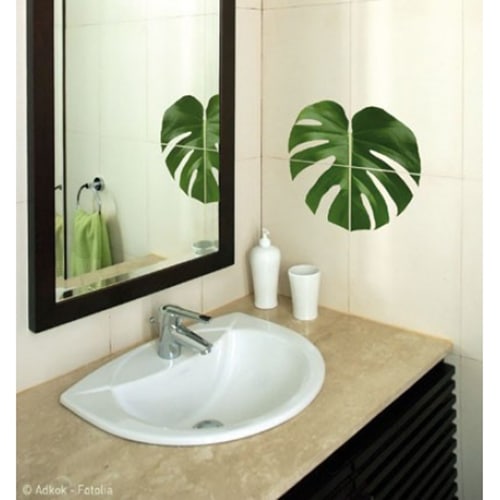 sticker Fleur de Monstera Urban Jungle à coller sur carrelage