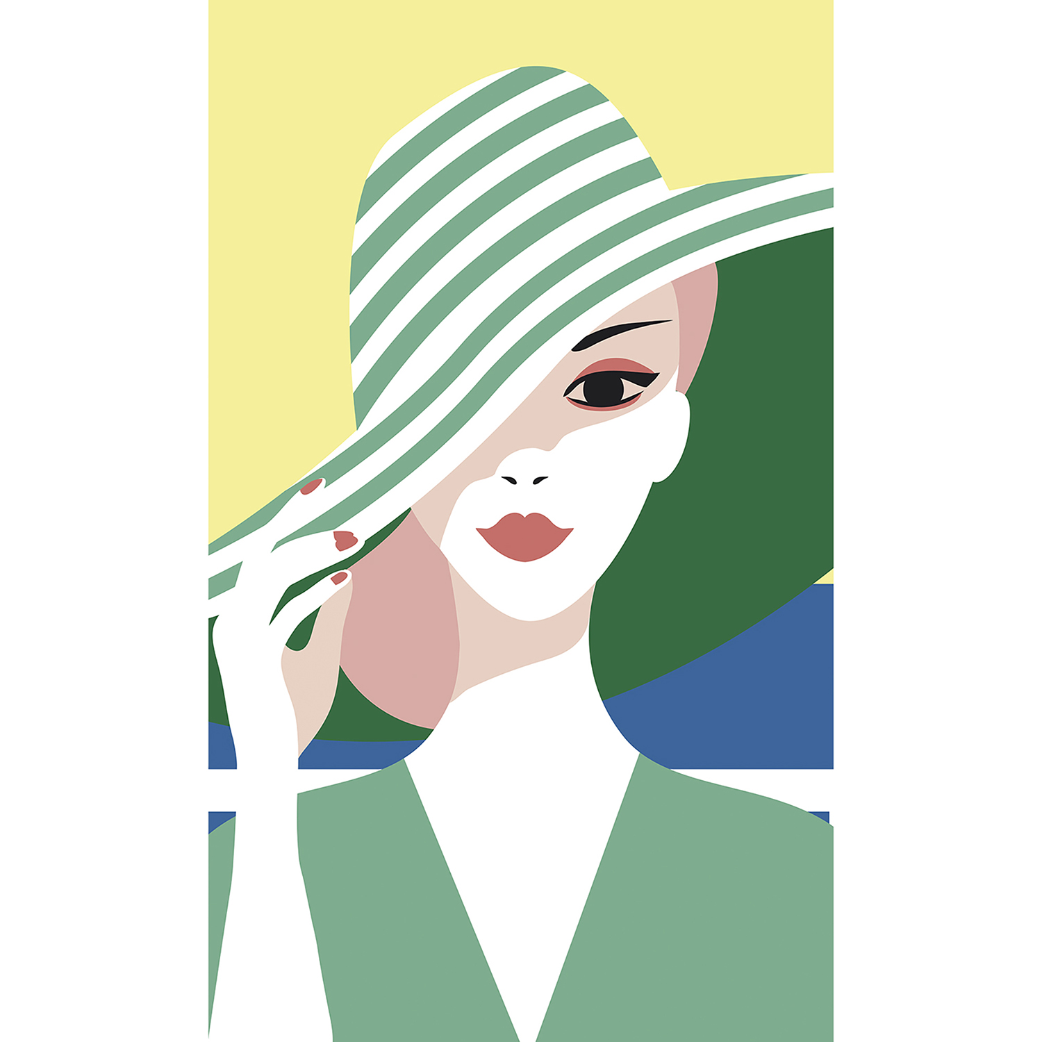 poster vintage dame au chapeau