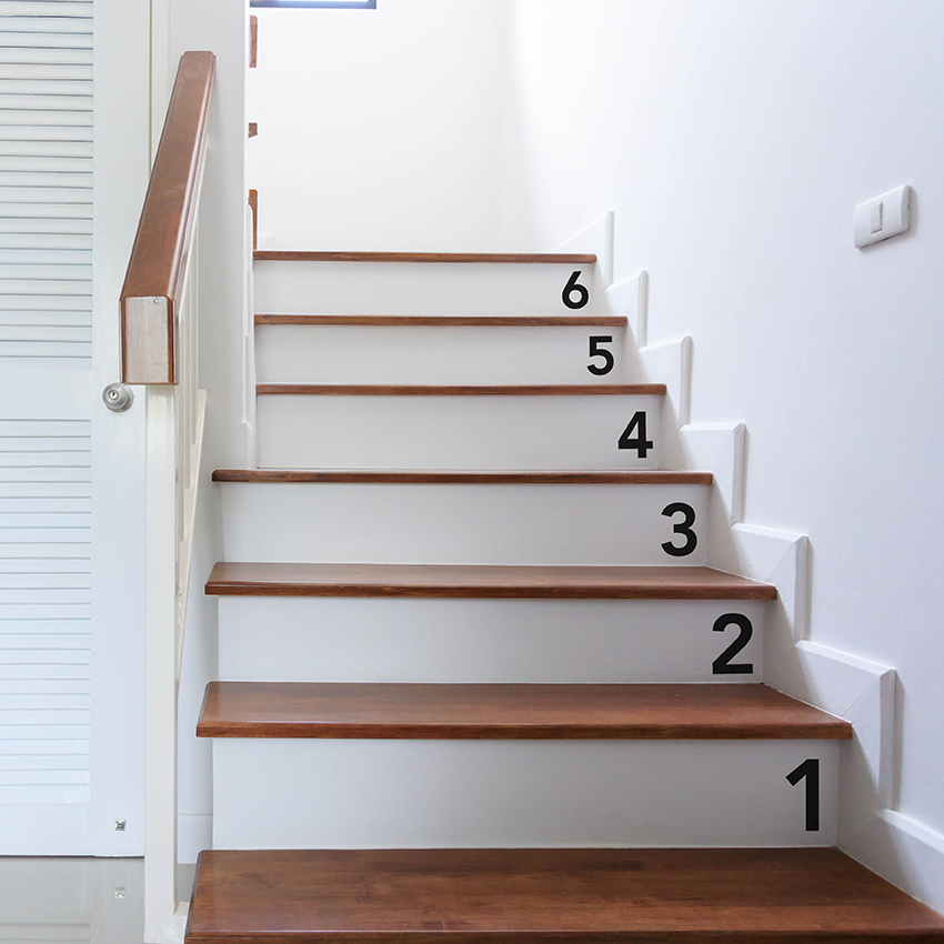ambiance escalier avec chiffres