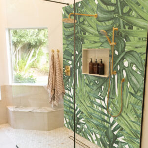 Papier peint salle de bain_recyclé_ vegetal