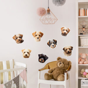 Sticker têtes de chien, sticker chien, décoration murale et objets
