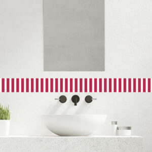 Frise Mur Adhésive 10 cm - Tendance - Rayure verticale Magenta, Chambre , Salle de bain