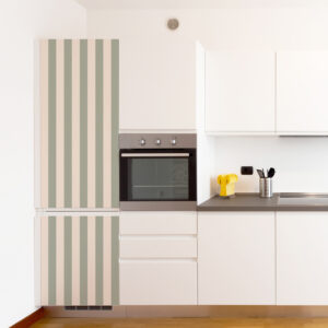 sticker frigo rayure vert gris magnifique