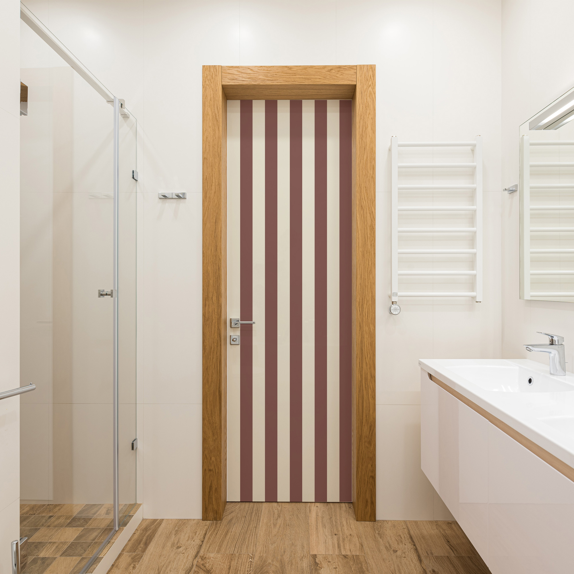 sticker de porte rayure chocolat, magnifique, parfait pour rénover les portes de placards, de chambre en agransdissant