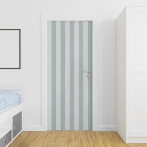 sticker porte rayure vert de gris, tendance rayure