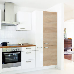 sticker frigo, facade de cuisine, sticker effet chêne clair, imitation matière bois