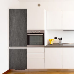 sticker frigo, sticker refrigerateur, imitation matière ardoise, noir gris
