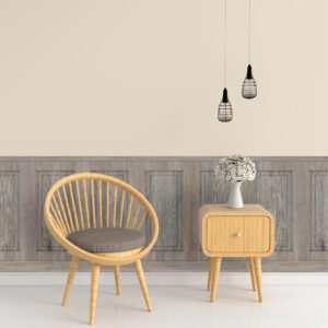 Soubassement papier peint préencollé, bois chêne gris