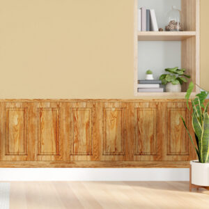 Soubassement papier peint préencollé, bois acacia