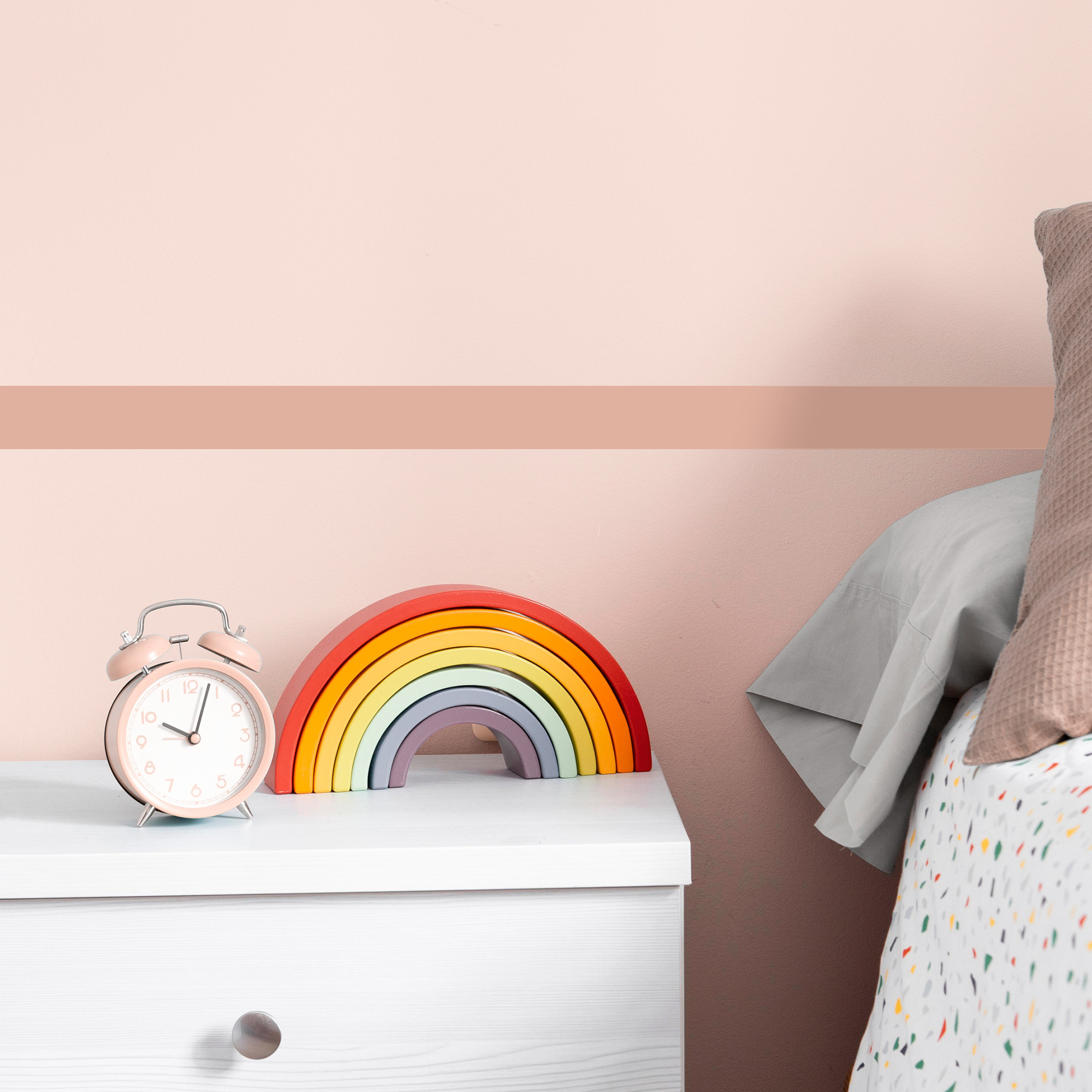 frise adhésive, uni rose