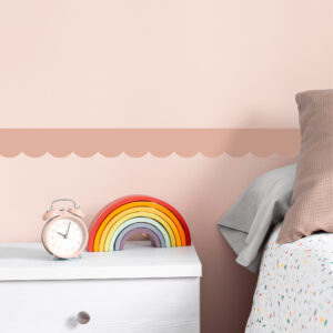 Frise Murale Adhésive 9 cm, festonnée rose