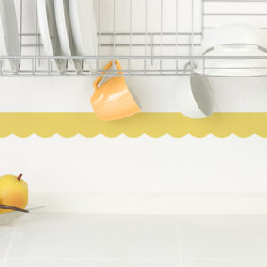 Frise Murale Adhésive 9 cm, festonnée jaune