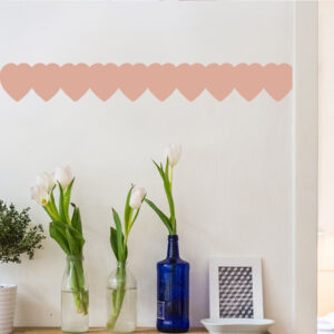 Frise Murale Adhésive 9 cm, coeurs rose