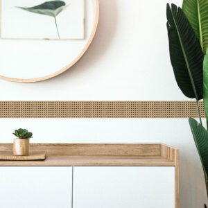 Frise Murale Adhésive 9 cm, cannage beige