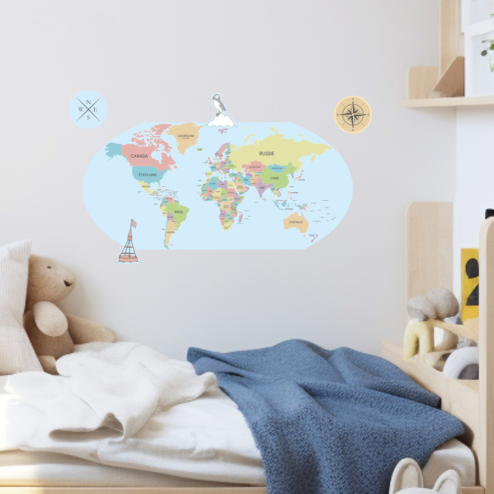 sticker, carte du monde