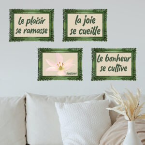 sticker, le bonheur se cultive, bouddha