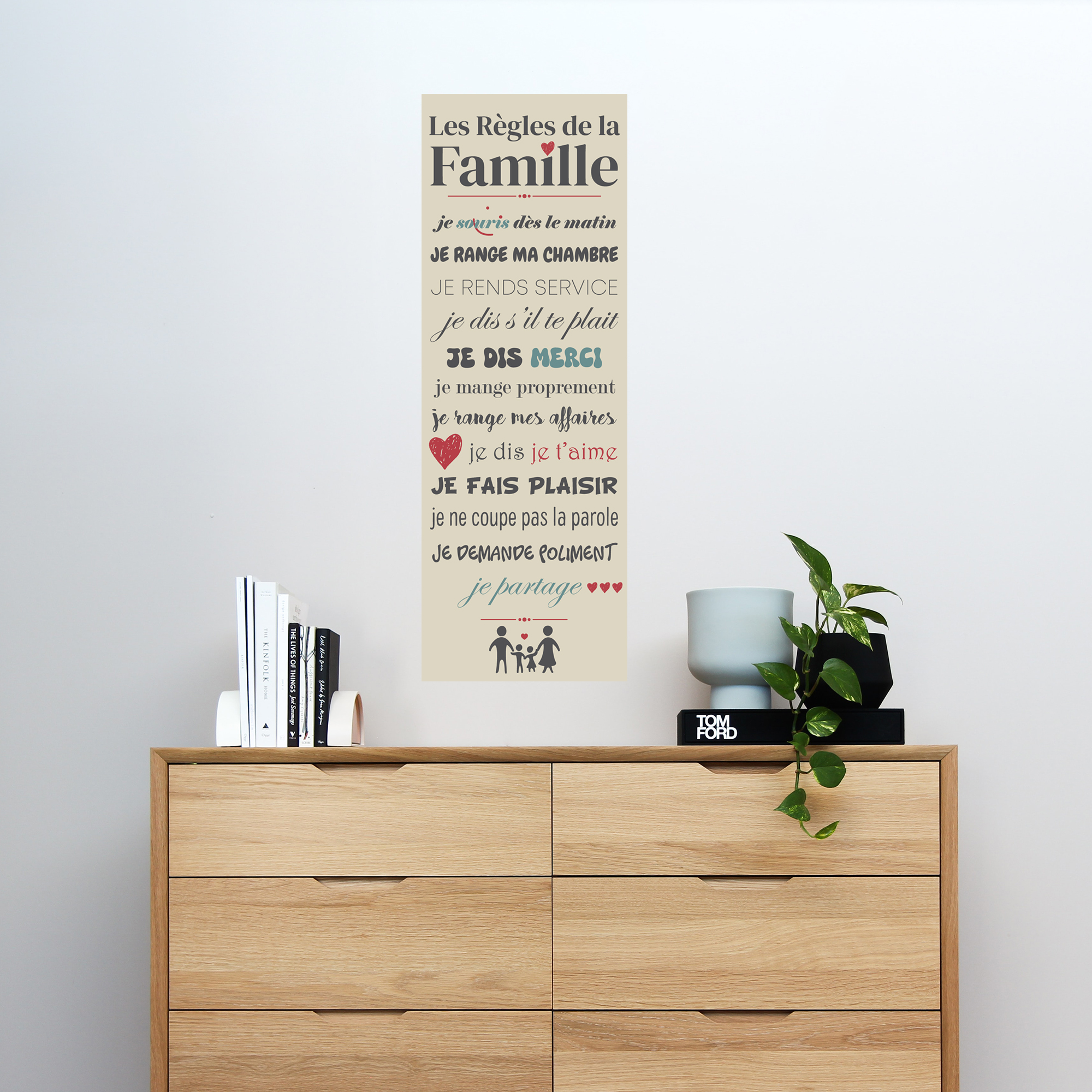 sticker, les règles de la famille