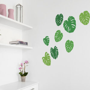 stickers adhésif muraux Feuilles de Monstera au-dessus d'un bureau