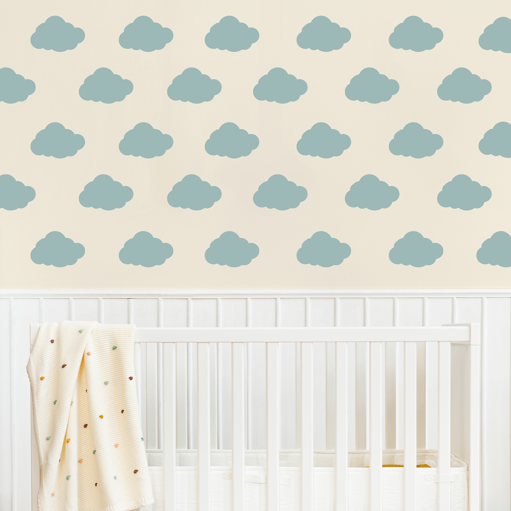 sticker, nuages bleu canard