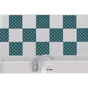 Décoration carrelage adhésive, Arborea bleu