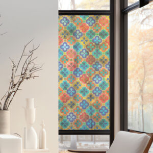Stickers décoratifs électrostatique - Quadrilobes, raccordable, effet dépoli - 150x67,5 cm