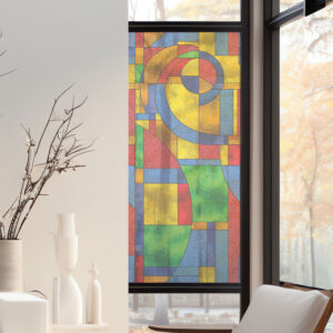 Stickers décoratifs électrostatique - Spirale multicolore, raccordable, effet vitrail - 150x67,5 cm