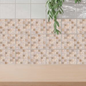Carrelage sticker adhésif mosaïque carreaux de ciment, 15x15cm